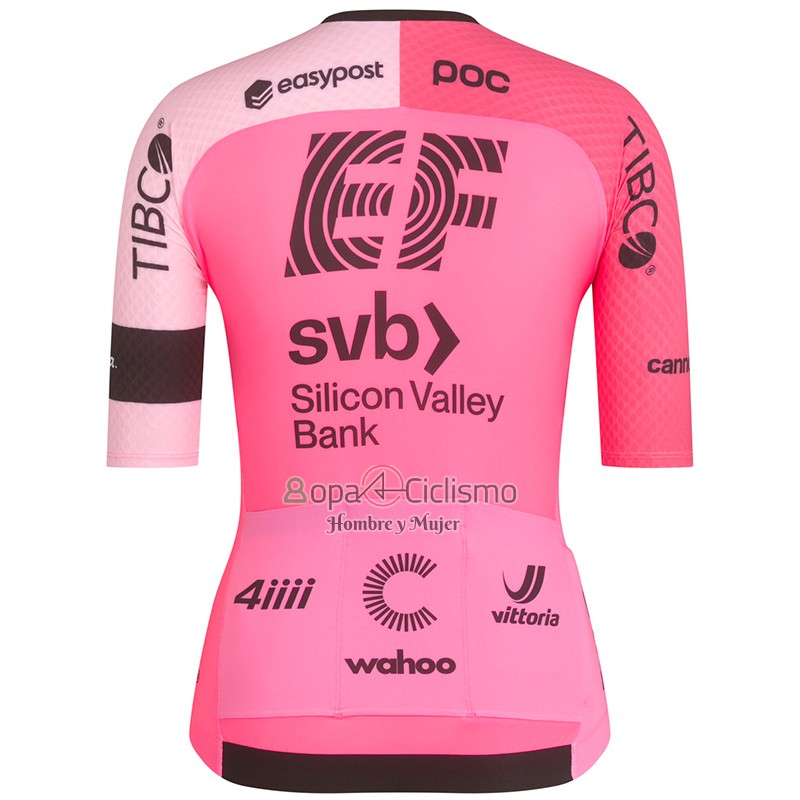 Ef Education-easypost Ropa Ciclismo Culotte Corto 2023 Mujer Mangas Cortas Rosa